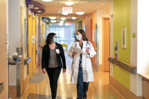 A picture of Children’s oncology leaders Dr. Linda McAllister-Lucas and Dr. Jean M. Tersak who will be supported by gifts made in honor of physician Dr. Sal Orlando advance the work of UPMC