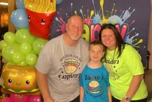Zander and his family at the burger bash