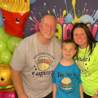 Zander and his family at the burger bash